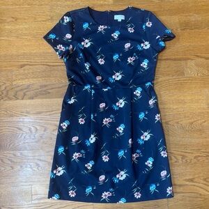 LOFT Floral Navy Dress with pockets!